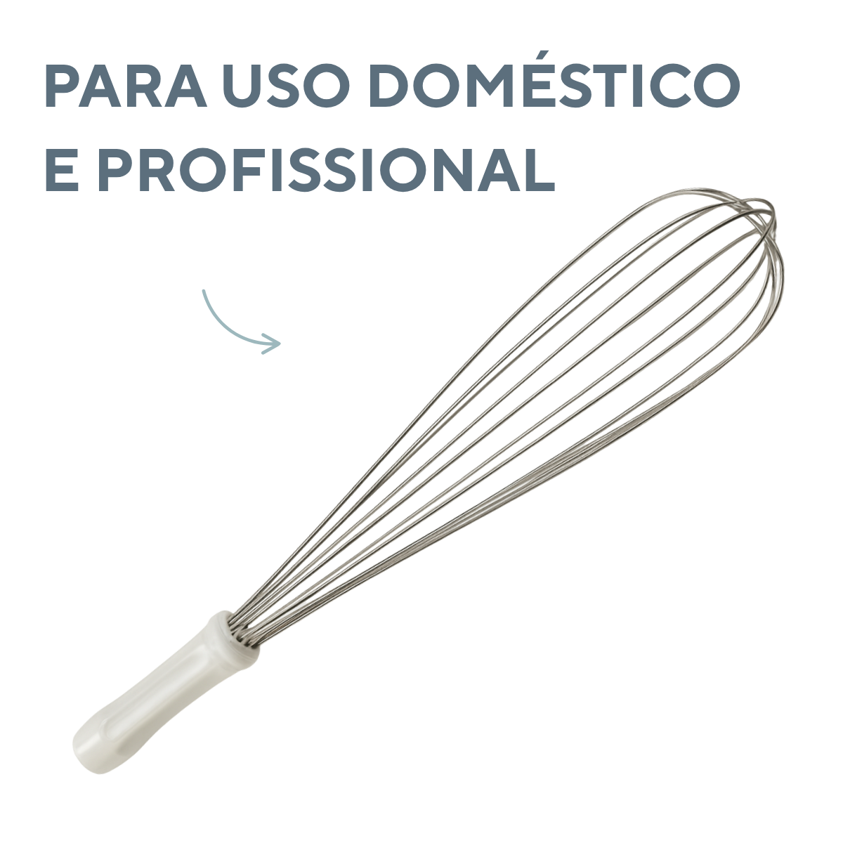 Batedor Fouet Aço Inox 45cm