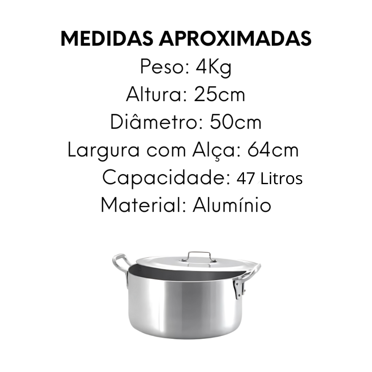 Caldeirão Hotel N50 Com Alça 47L - A Gourmet
