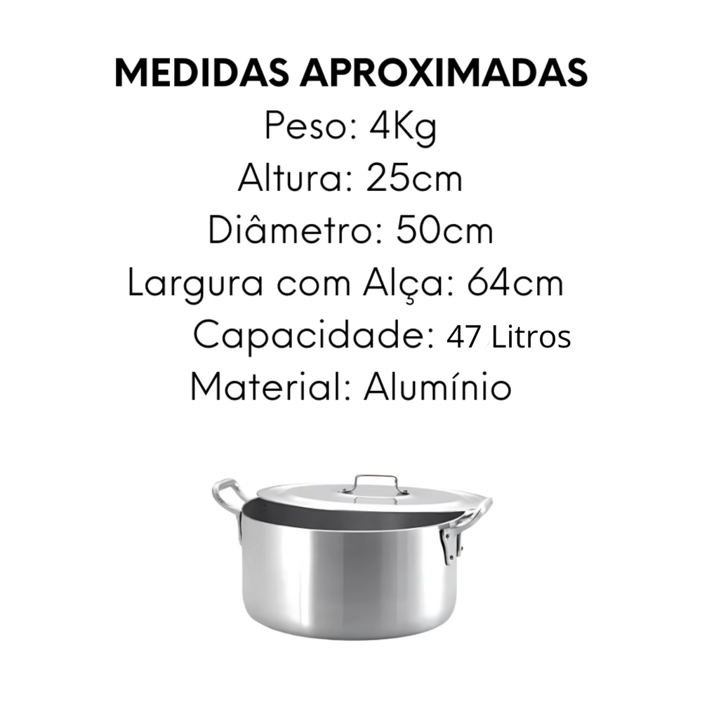 Caldeirão Hotel N50 Com Alça 47L - A Gourmet