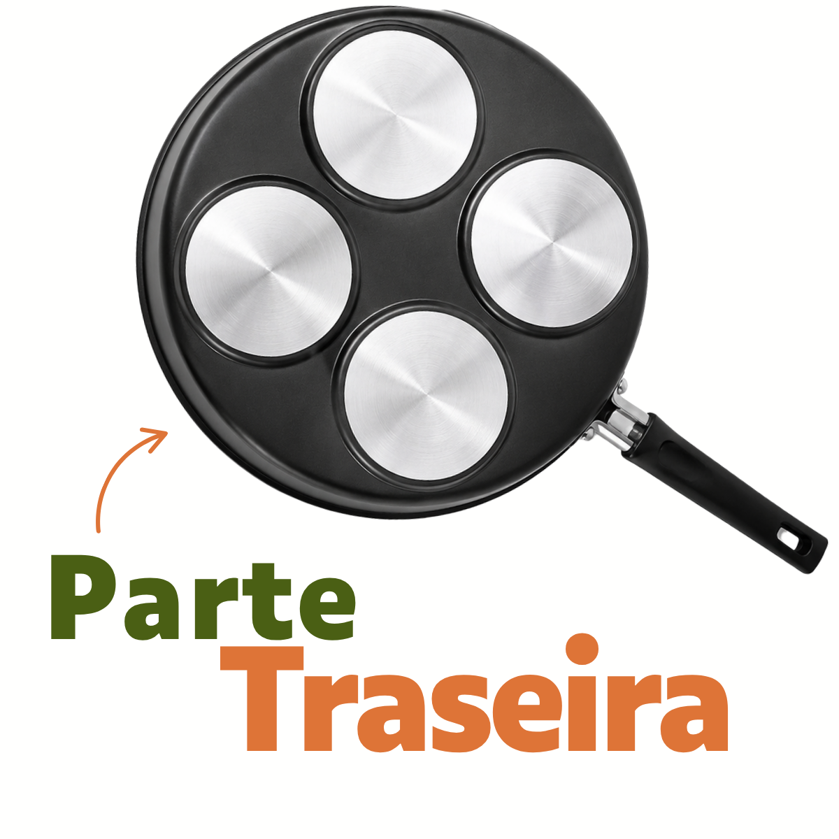 Frigideira 4 Ovos Antiaderente Preta N26 Profissional