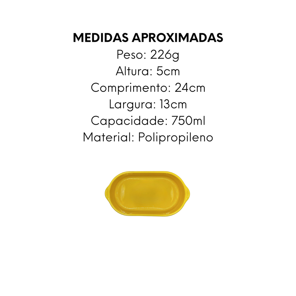 Assadeira Amarela de Polipropileno 750ml - A Gourmet