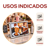 Display Mesa Identificação Aço Inox 8cm