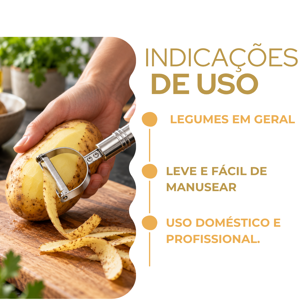 Descascador de Legumes Aço Inox