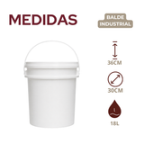 Balde Industrial com Tampa Polipropileno 18 Litros
