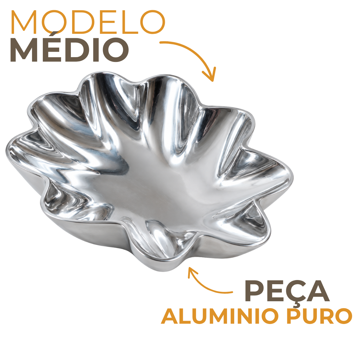 Travessa Servir Aluminio Puro 28cm