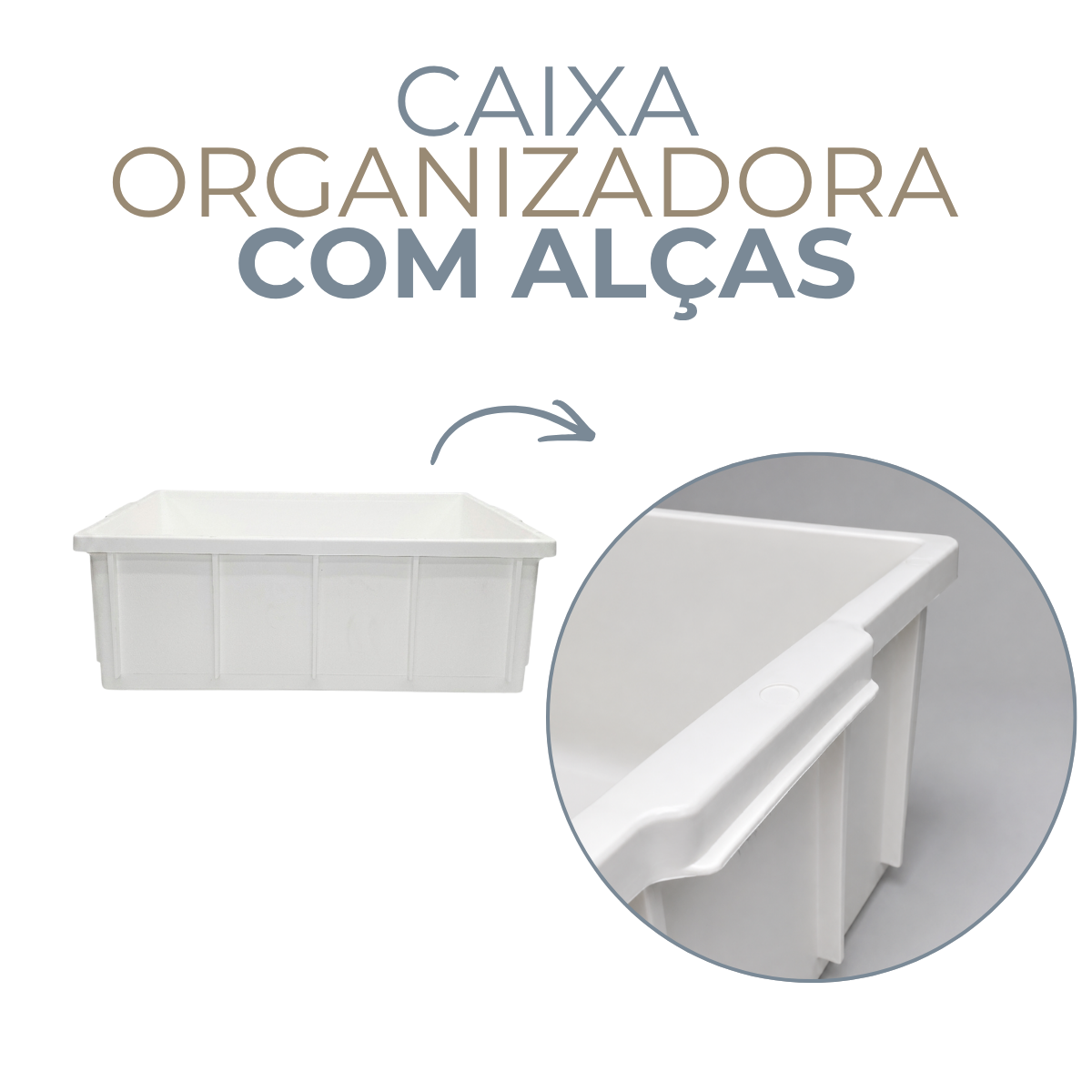 Caixa Organizadora Empilhavel S/Tampa 36 Litros Branca