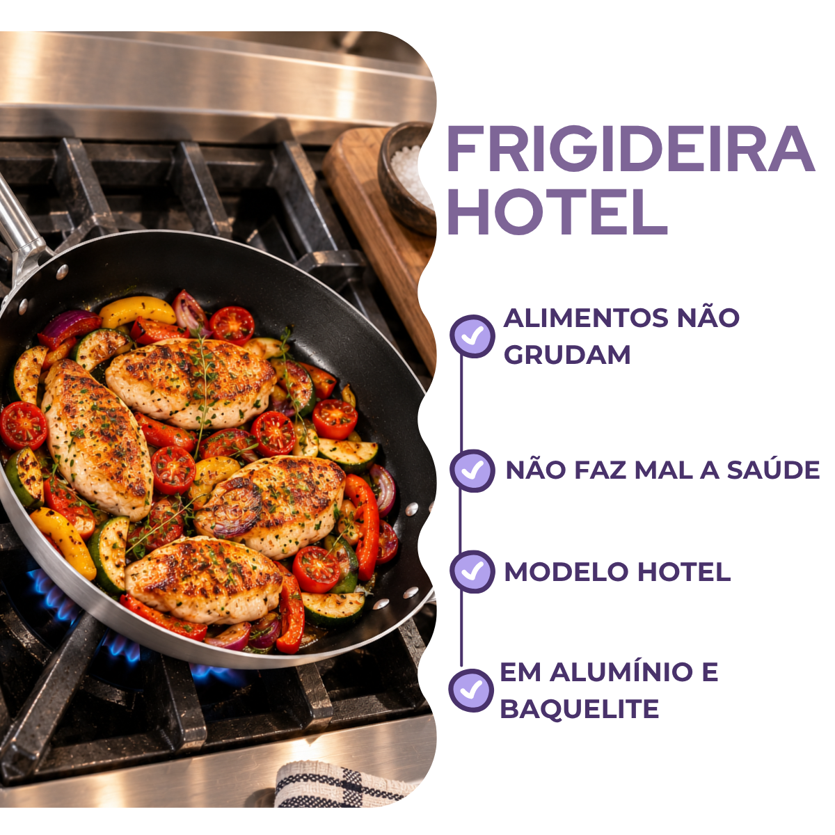 Frigideira Hotel Antiaderente Cabo Baquelite N34 34cm