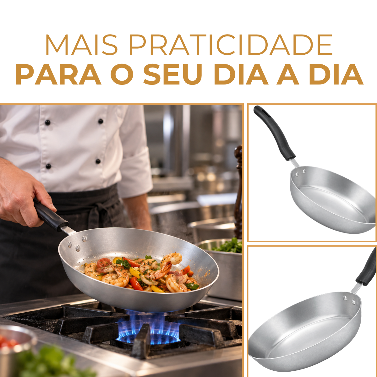 Frigideira Mestre Chef N24 Alumínio Cabo Baquelite 24cm