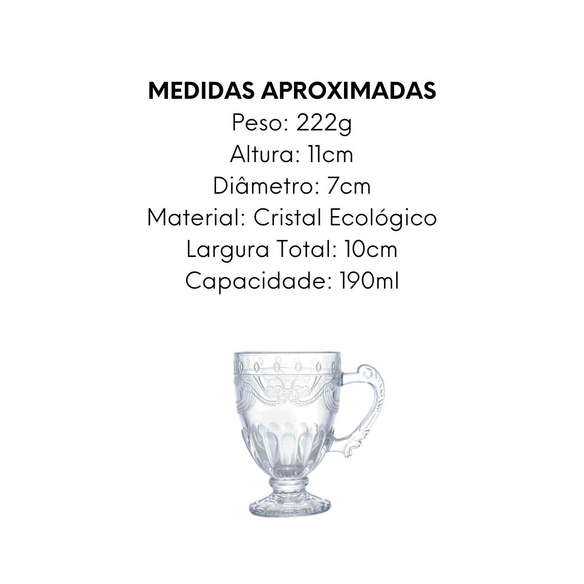 Caneca Cristal Imperial Lyor 190ml Lyor