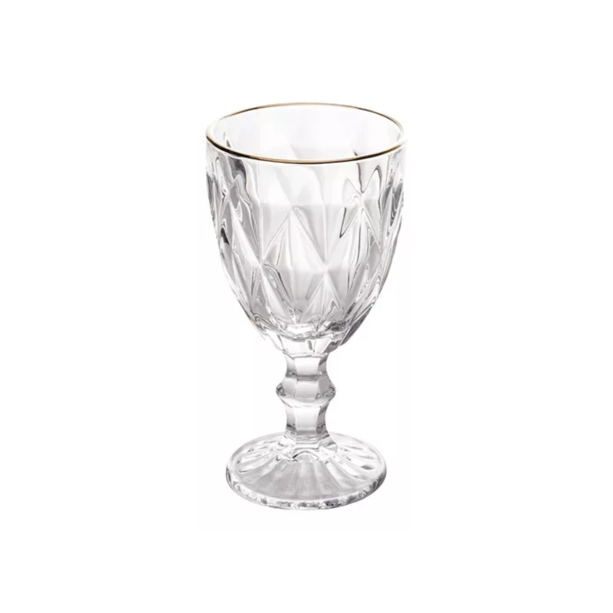 Taça Licor de Vidro Com Filete de Ouro Lyor