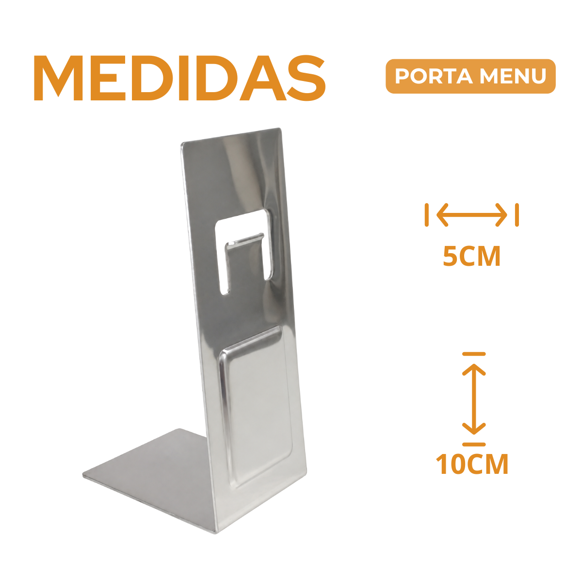 Porta Menu Aço inox