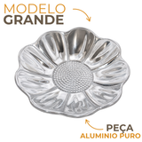 Centro de Mesa Flor Alumínio Polido 39cm
