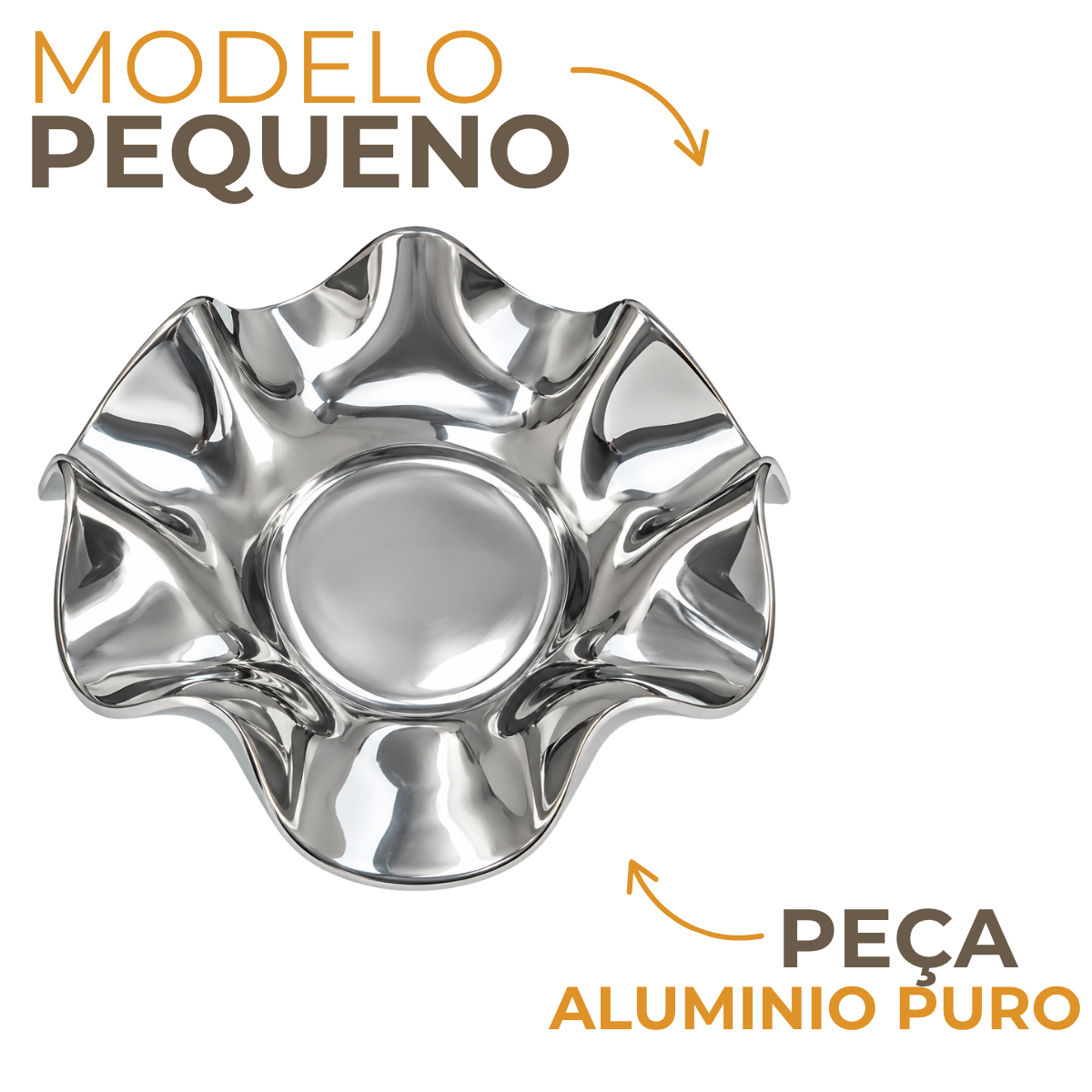 Centro de Mesa Fruteira Alumínio Polido 27cm Fregnani
