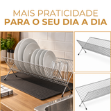 Secador Cromado de Pratos Hotel 24 Pratos 47,5cm