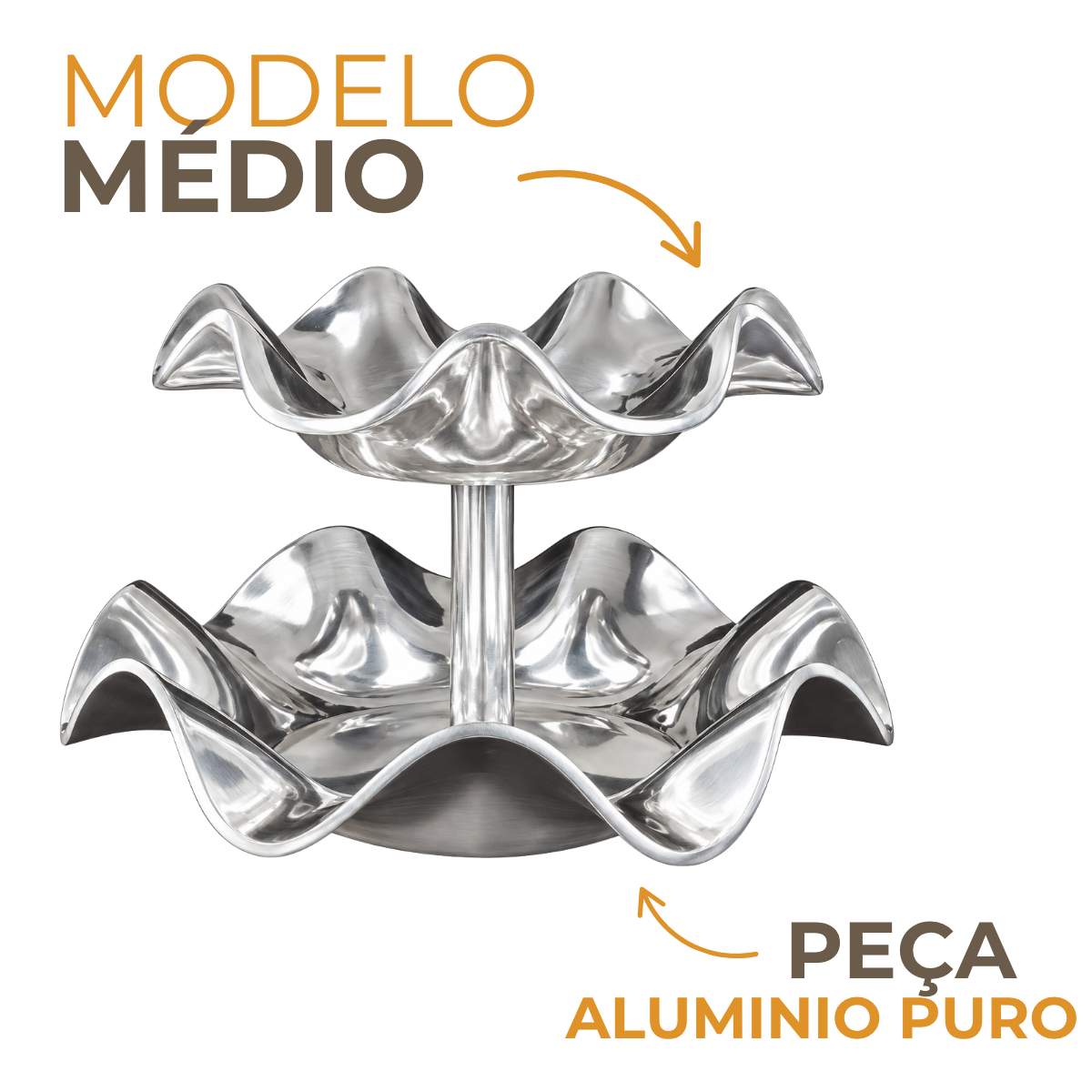 Centro de Mesa Fabri em Alumínio Fundido 34cm