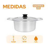 Caçarola Com Tampa N16 Aluminio Fundido 1,3L
