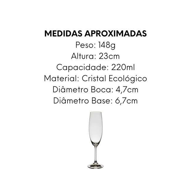 Taça Champagne Roberta Bohemia 220ml Main Image