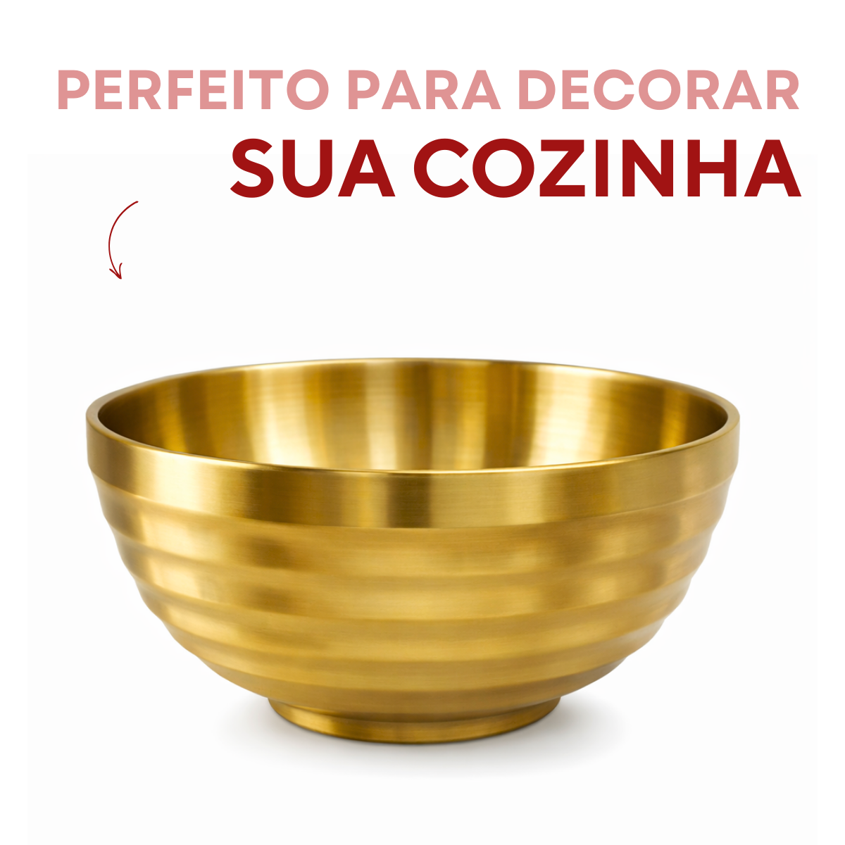 Tigela Bowl Dourado Servir 500ml