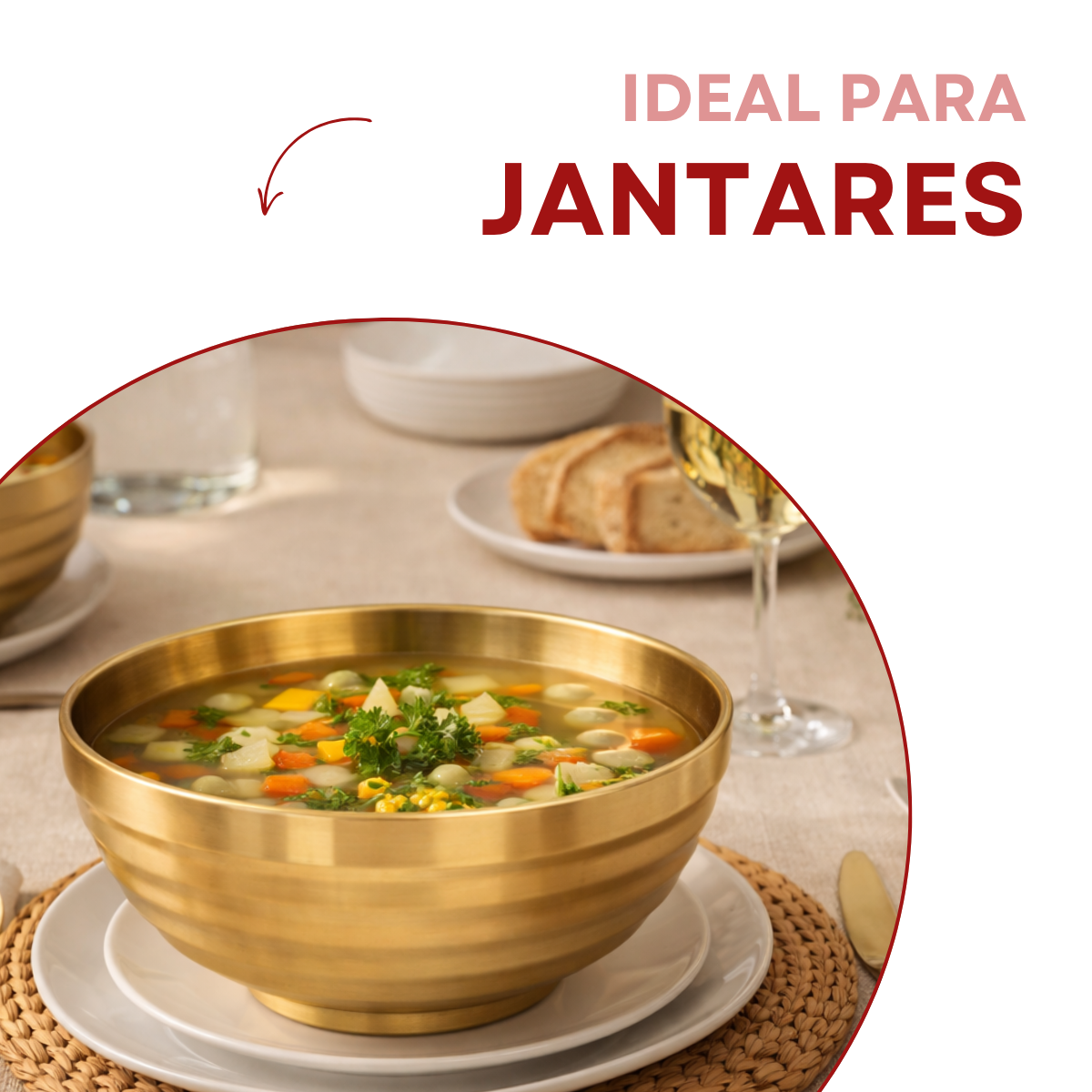 Tigela Bowl Dourado Servir 500ml