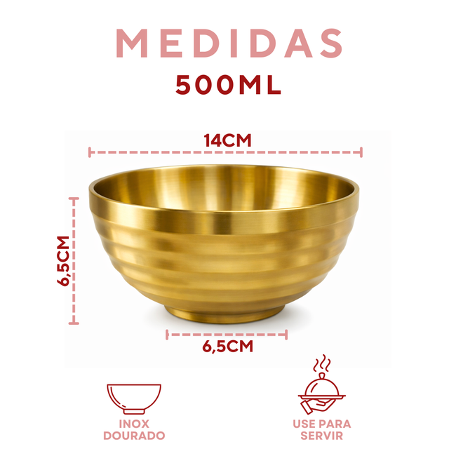 Tigela Bowl Dourado Servir 500ml Main Image