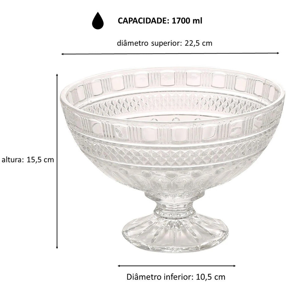 Centro de Mesa de vidro Transparente Fabiane - A Gourmet