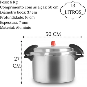 Panela de Pressão Profissional Polida 13L Eirilar