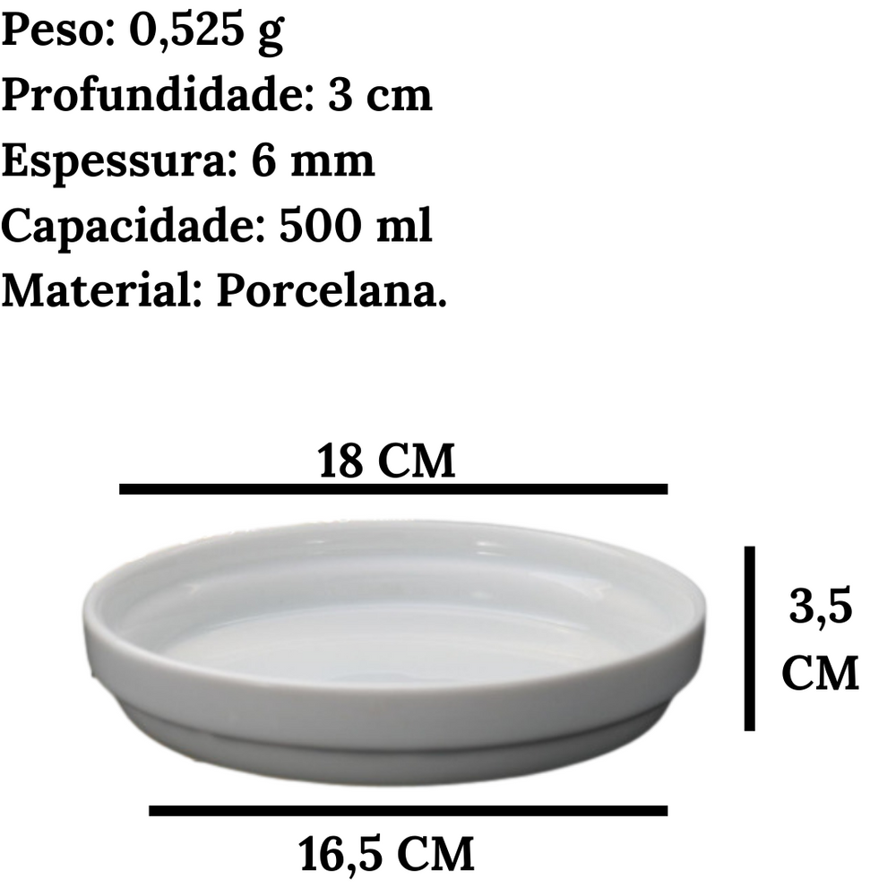 Bandeja Prato Redondo 18cm Segunda Linha BelaVista