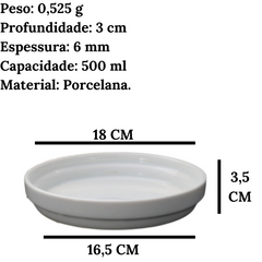 Bandeja Prato Redondo 18cm Segunda Linha BelaVista