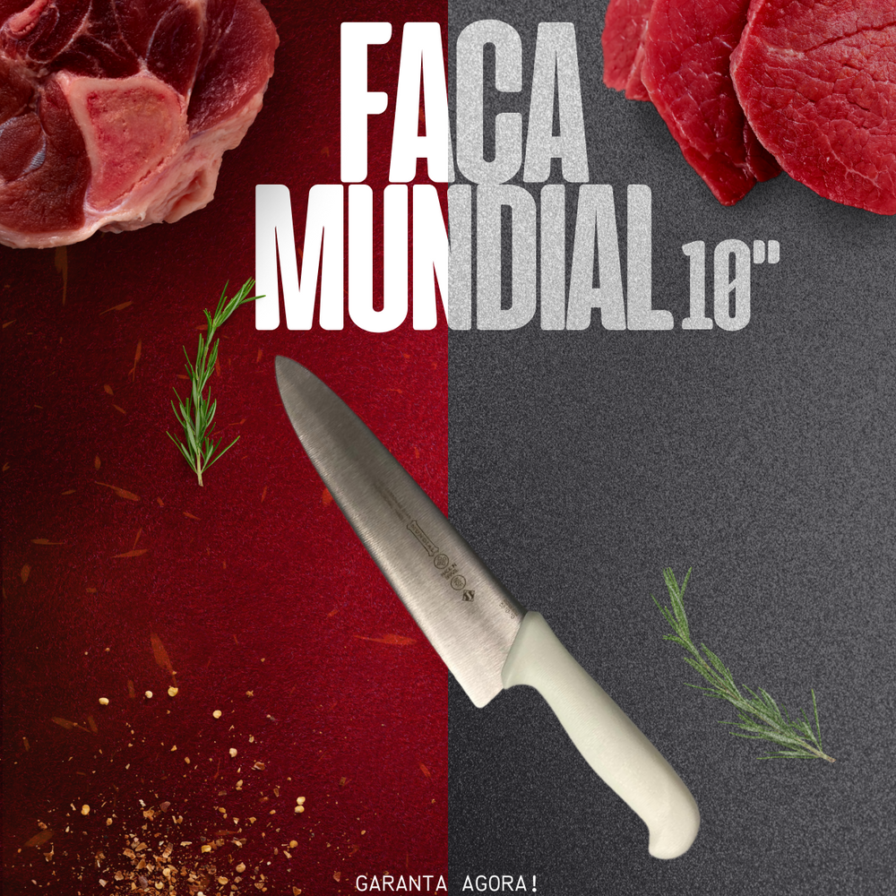 Faca Cozinha Branca Mundial 10" - A Gourmet