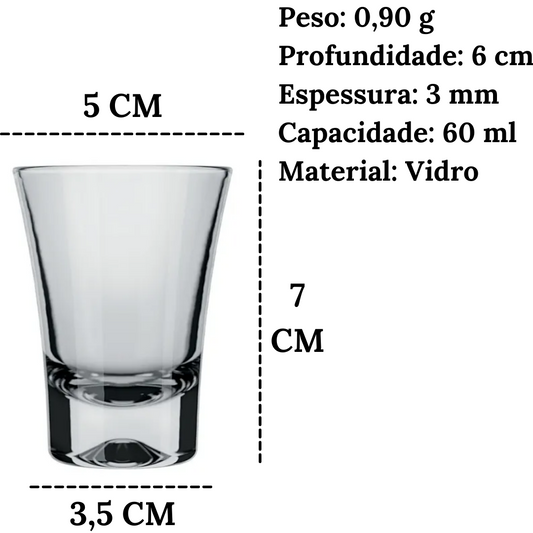 Copo de Dose Shot 60ml de Vidro