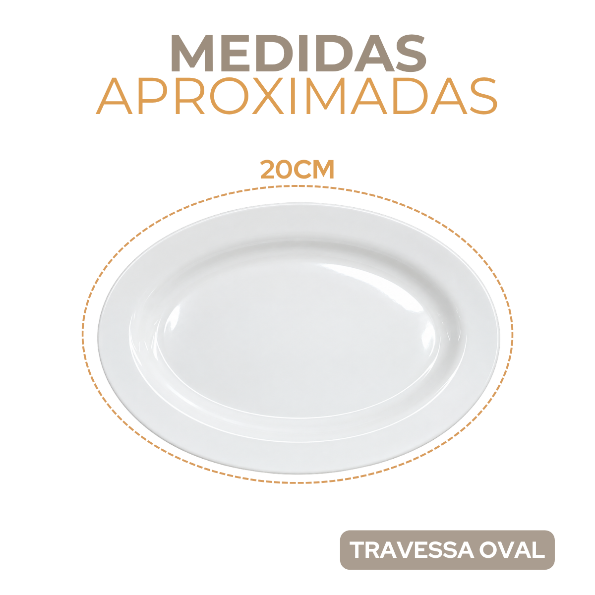 Travessa Oval Melamina 20cm Servir
