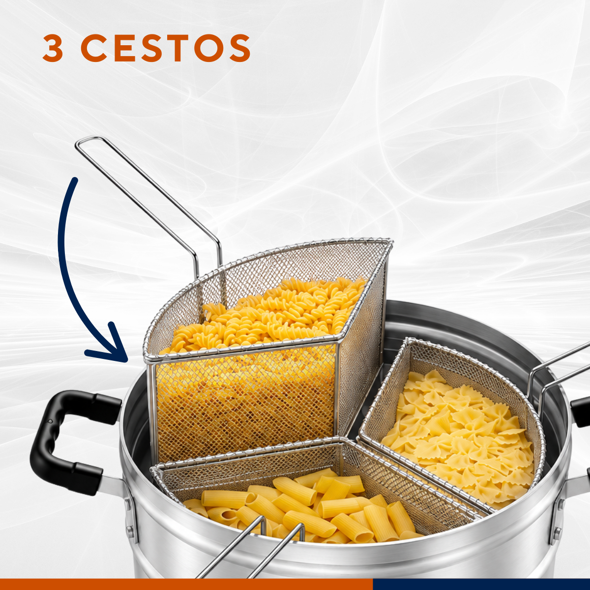 Multi Cozer Hotel N36 com 3 Cestos para Massa em Alumínio 20L
