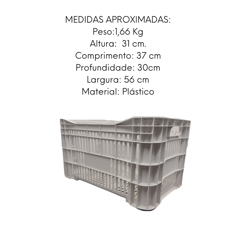 Caixa branca plástica para mercado e hortifruti TBN