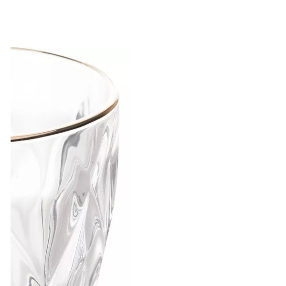 Taça Licor de Vidro Com Filete de Ouro Lyor
