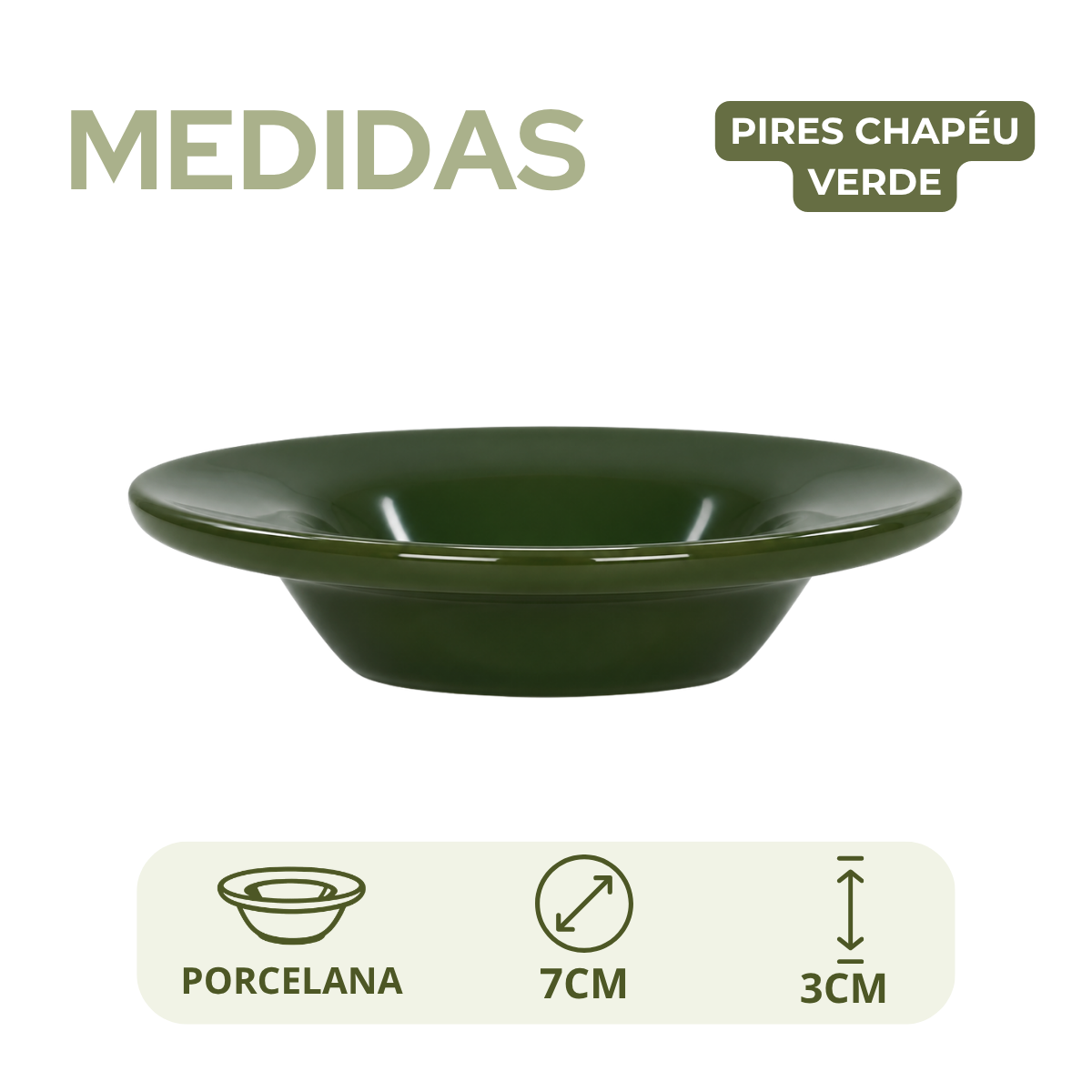 Pires Chapéu Verde em Porcelana 40ml