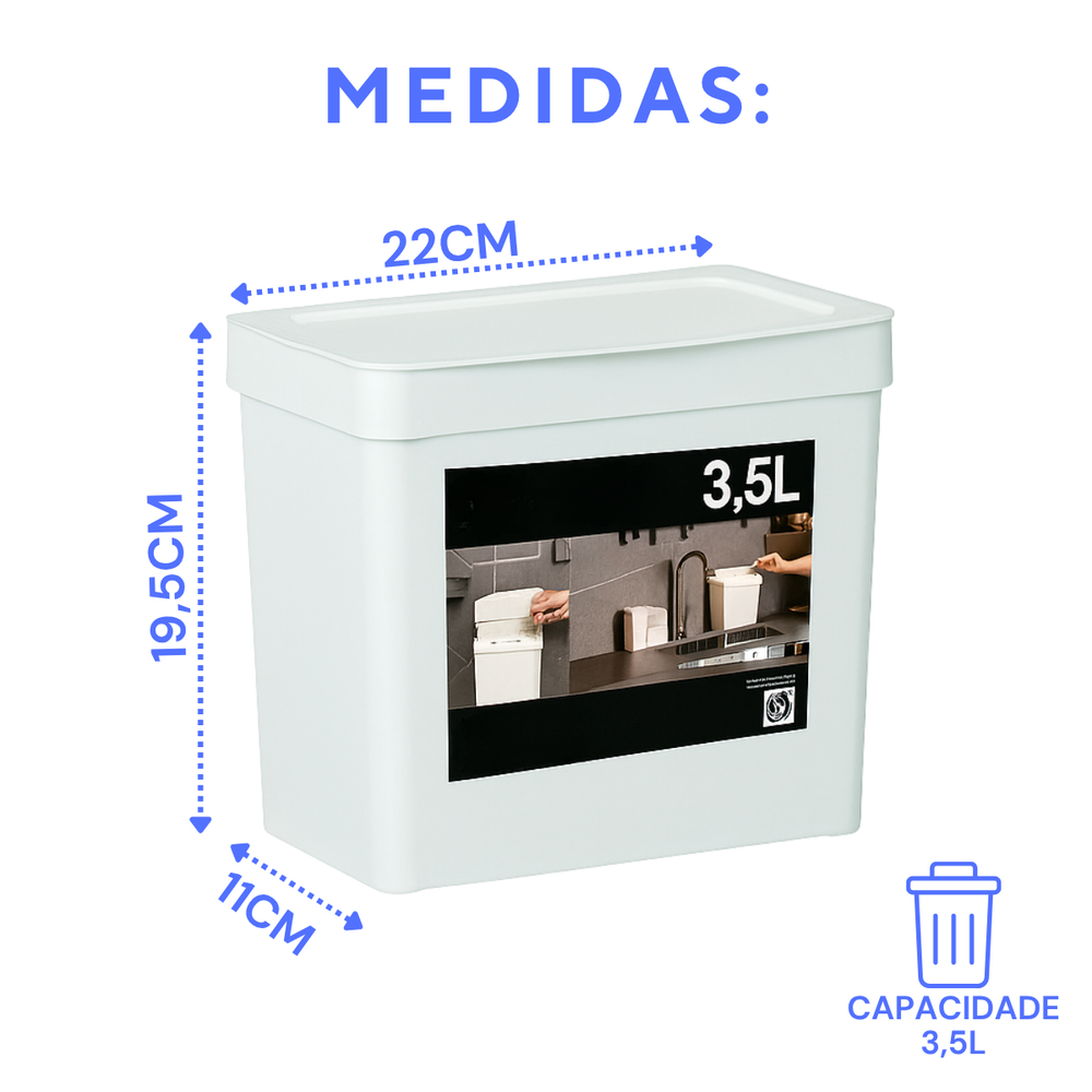 Lixeira de Pia Pratic Branca - A Gourmet