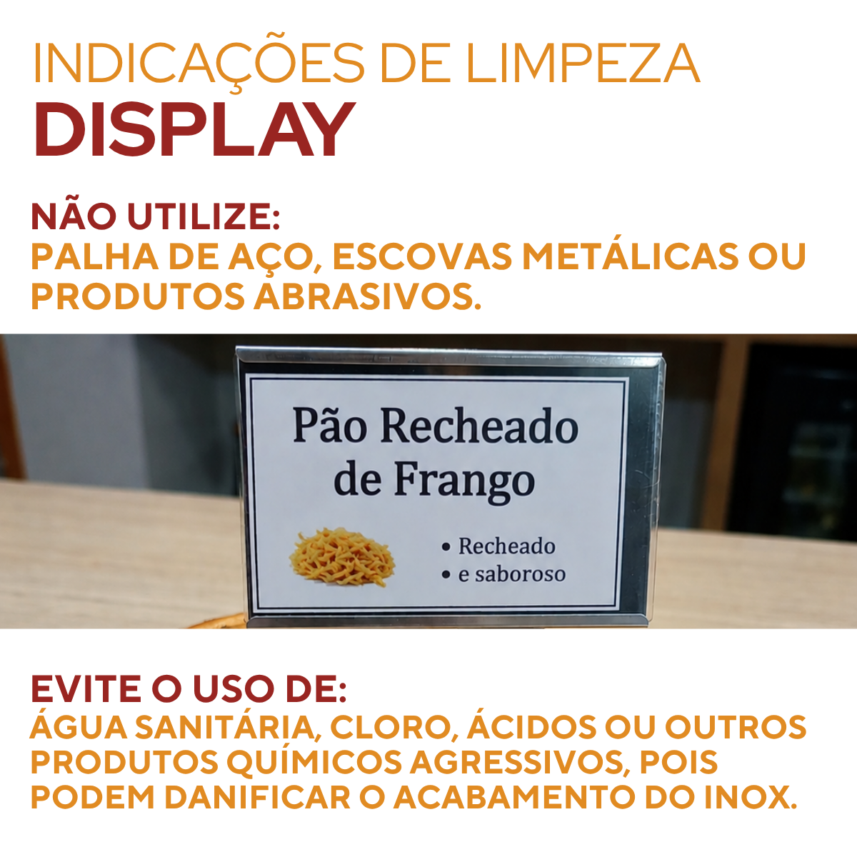 Display Mesa Identificação Aço Inox 8cm