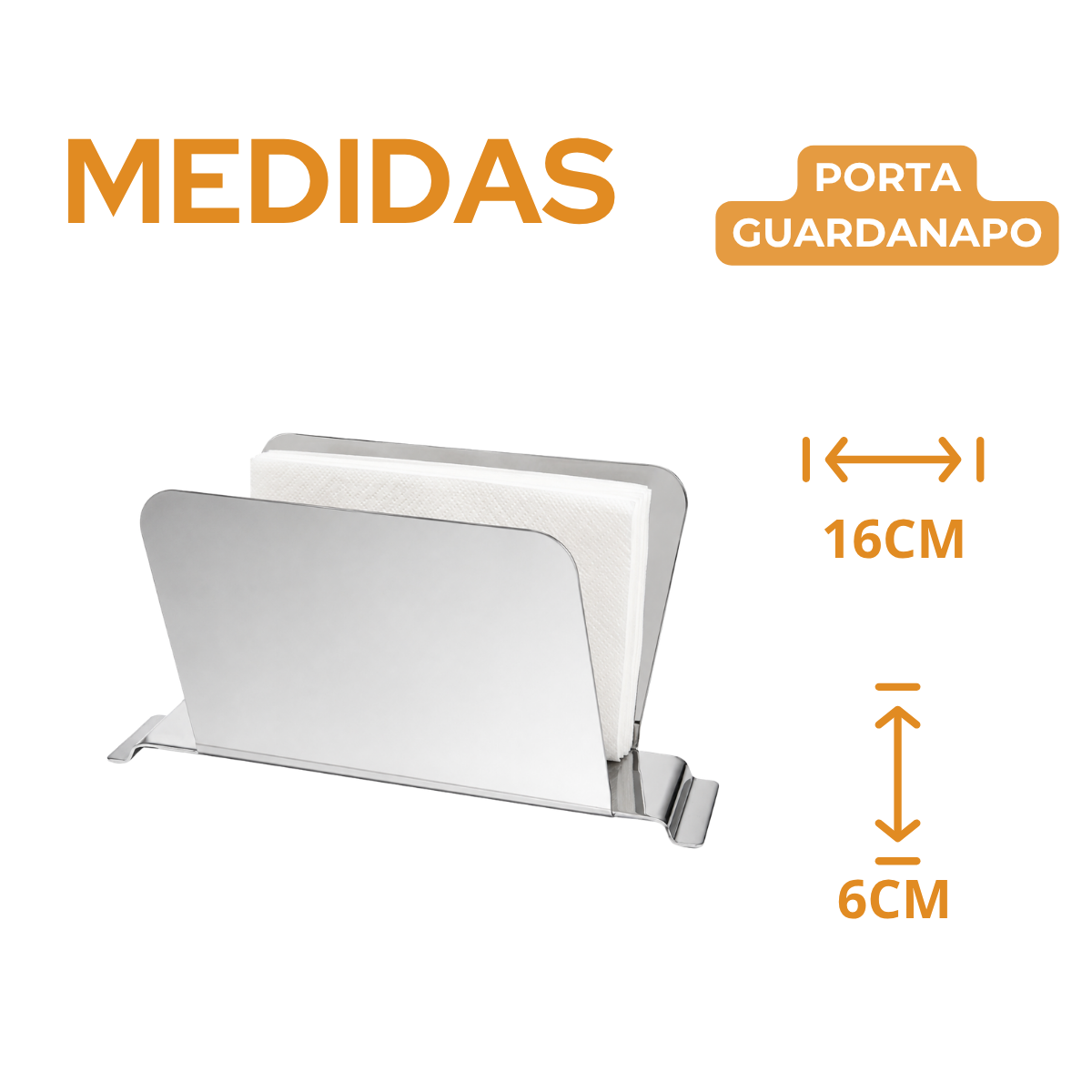 Porta Guardanapo de Aço Inox