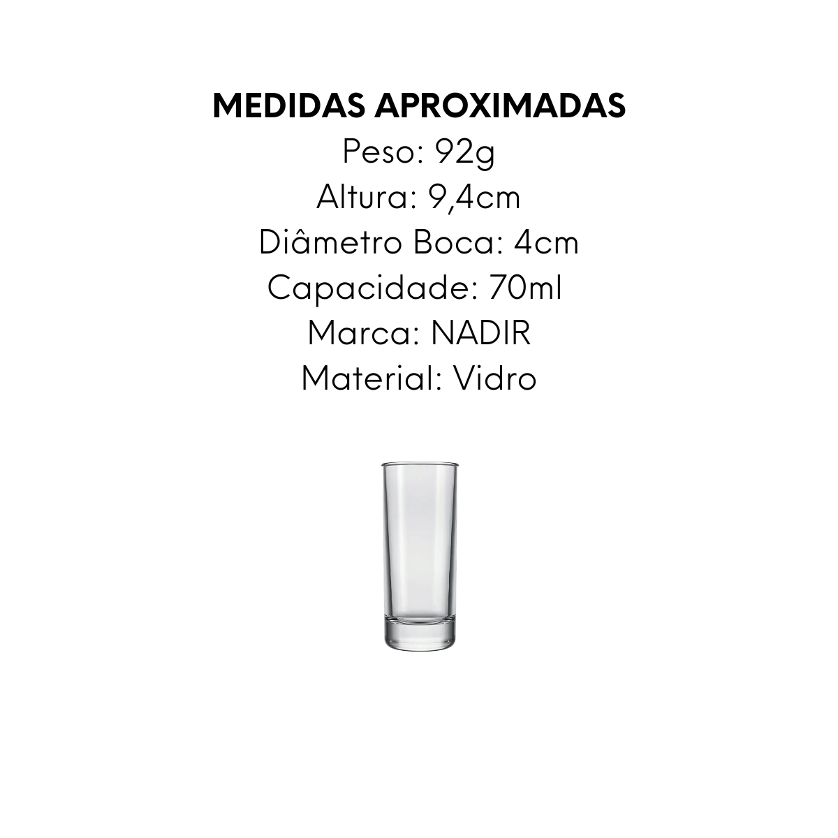 Copo de Vodka Nadir 70ml - A Gourmet