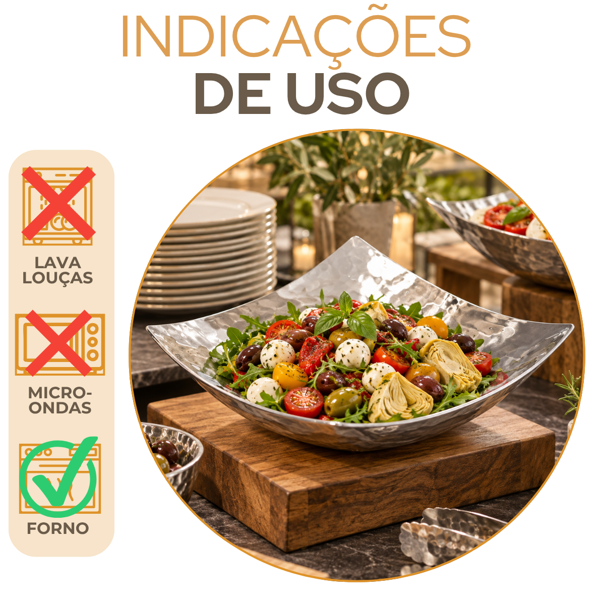 Centro de Mesa Paulino em Alumínio Fundido