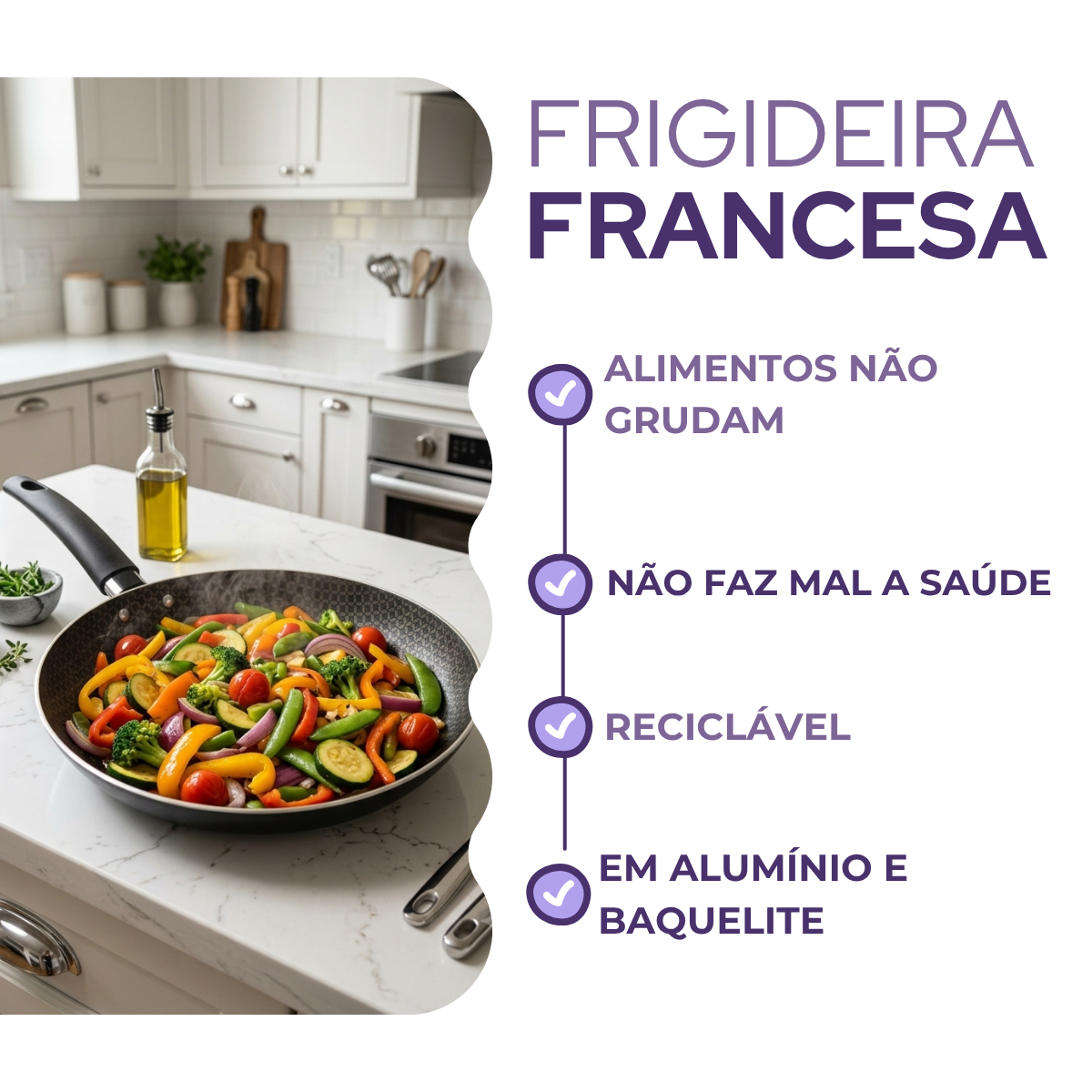 Frigideira Francesa Antiaderente 22cm