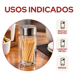 Paliteiro de Vidro Com Tampa de Aço Inox