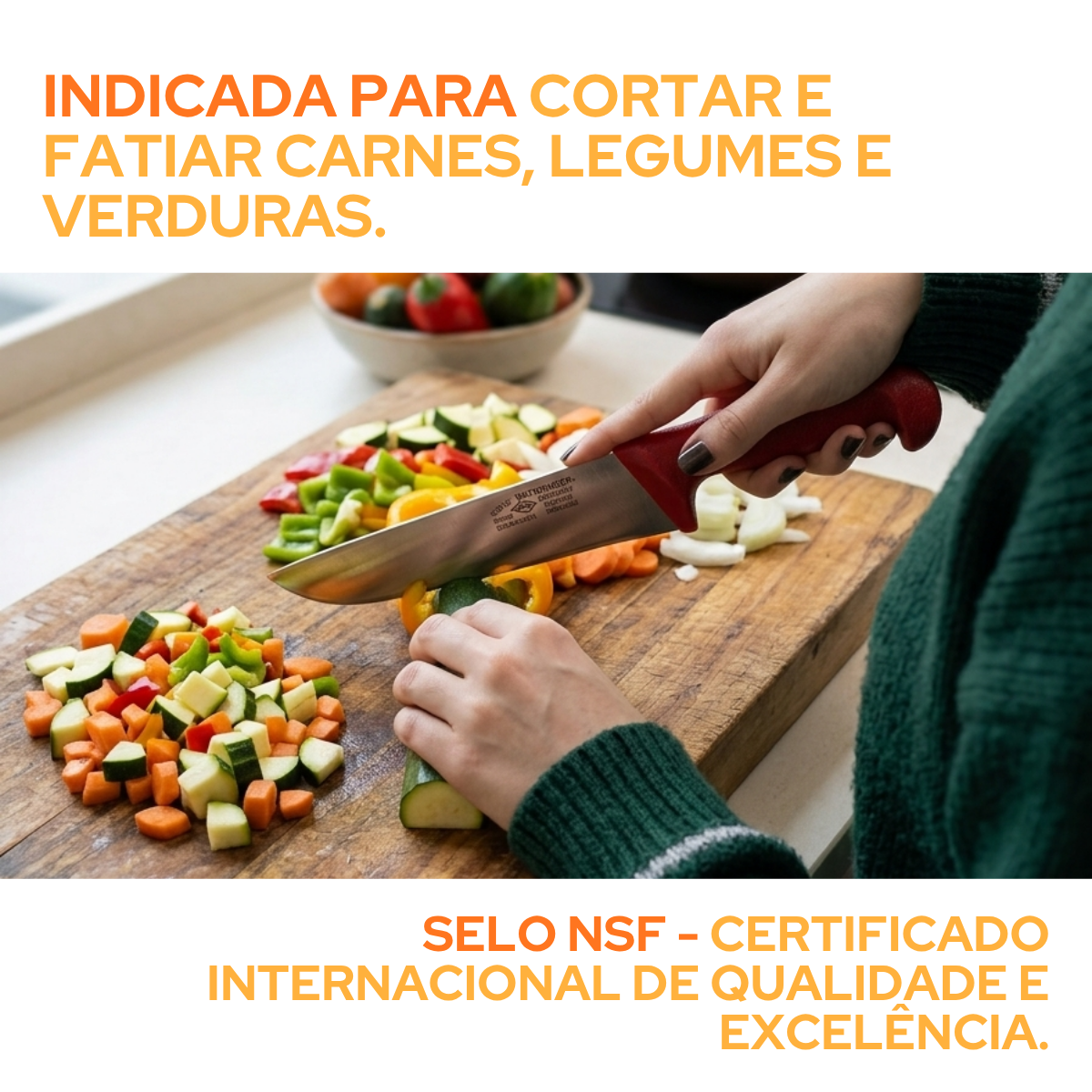 Faca Cheff 8° Cabo Vermelho