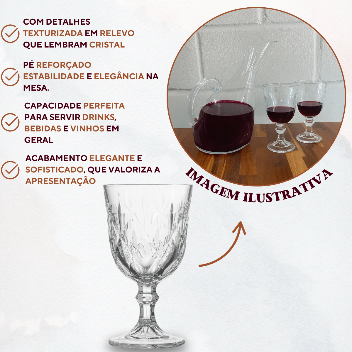 Taça vidro 230ml bulgaria