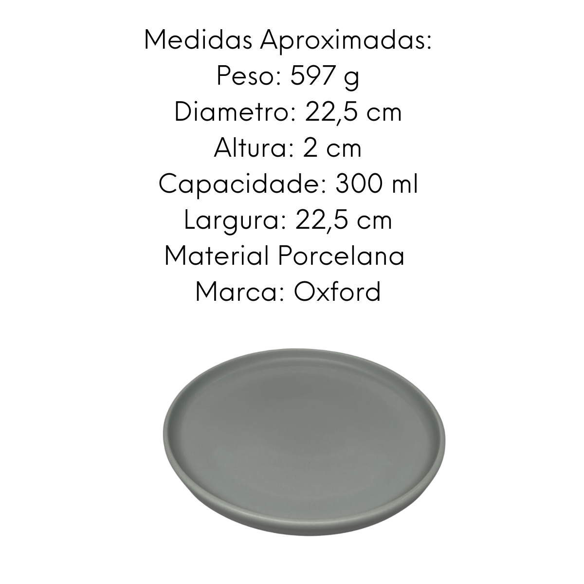 Prato Salada de Sobremesa Menta Oxford Oxford