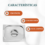Tampa 1/2 Inox com Recorte para Cuba - A Gourmet