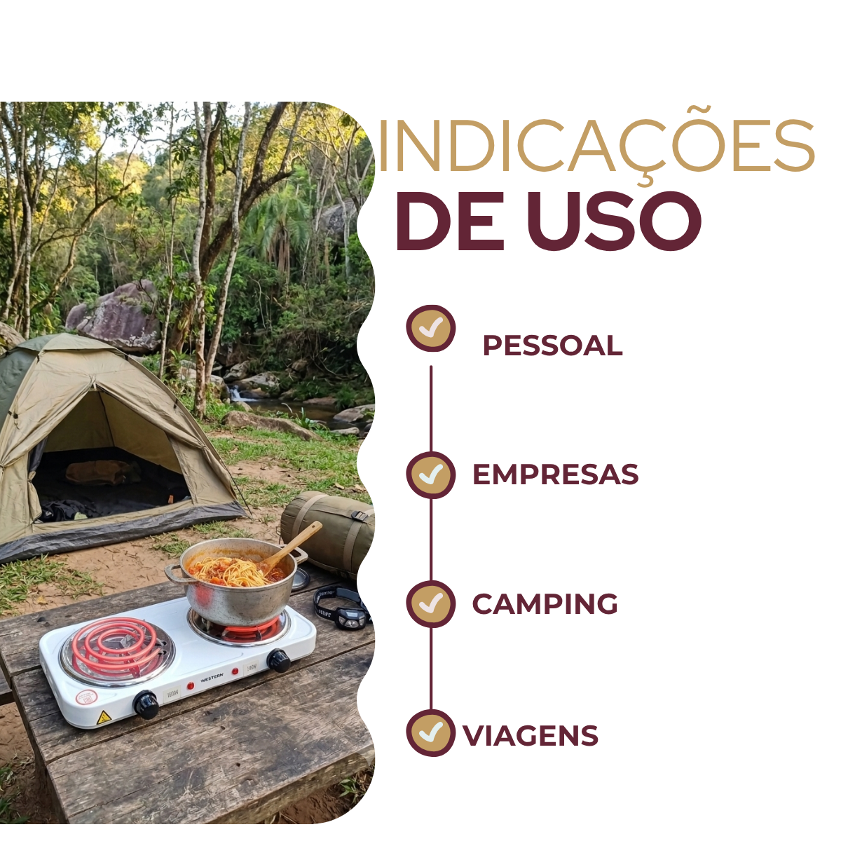 Fogão Elétrico Camping 2 Bocas 220V