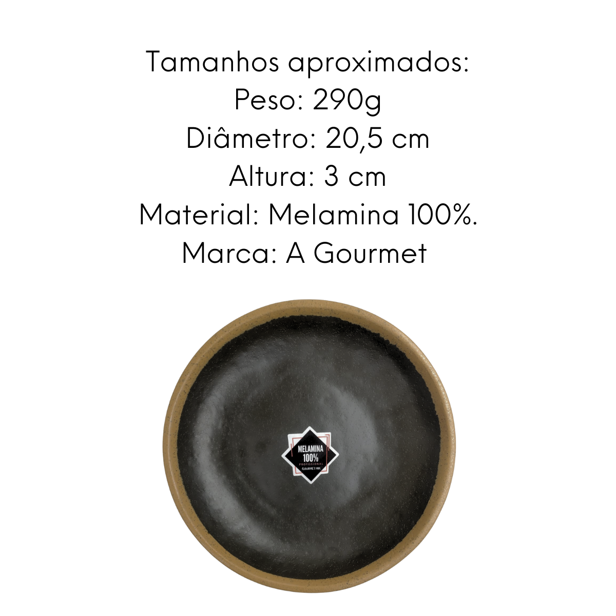 Prato Melamina Rutic 20cm Gourmet Mix