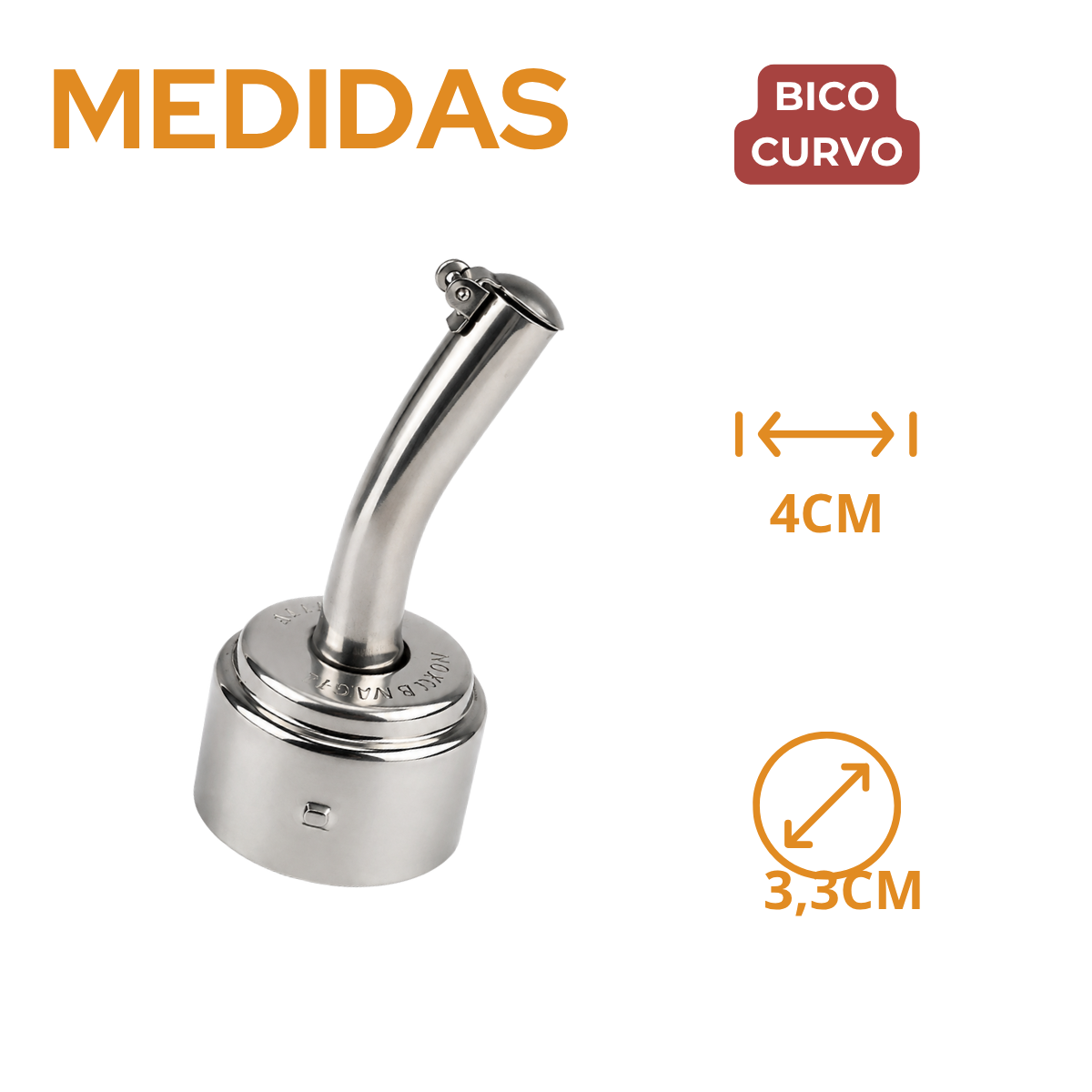 Bico Galheteiro Curvo Aço Inox