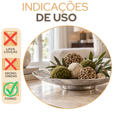 Centro de Mesa Decorativo Catânia 47cm em Alumínio Fundido Polido